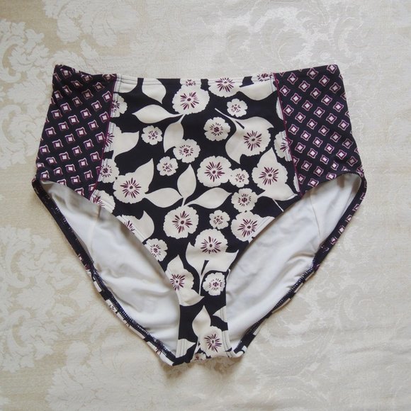 Kate Spade NY Aliso Beach Floral Print High Waist Bikini Bottoms L - Picture 1 of 10